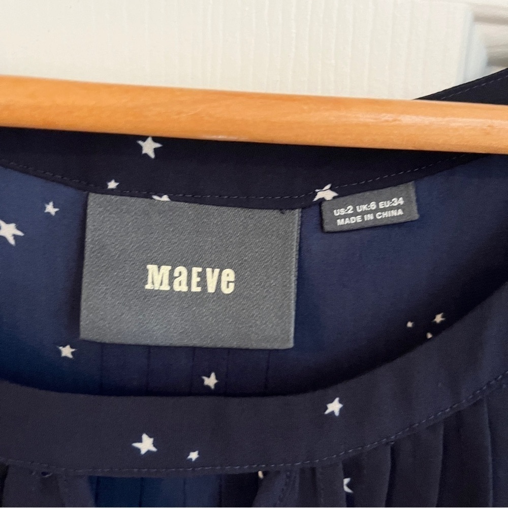 Anthro Maeve Teni to the Stars Laser Cut Blouse. 2 - Picture 6 of 10